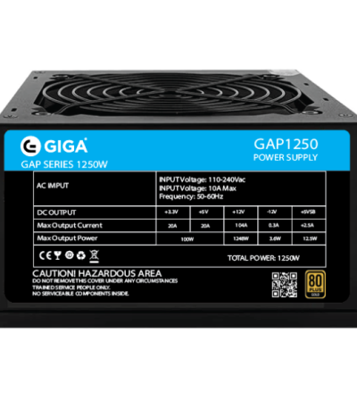 منبع تغذیه(پاور) کامپیوتر 1250 وات ماژولار گیگا مدل GIGA GAP1250 80 Plus GOLD POWER