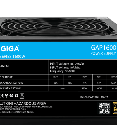 منبع تغذیه(پاور) کامپیوتر 1600 وات ماژولار گیگا مدل GIGA GAP1600 80 Plus POWER