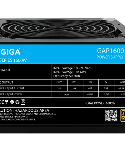 منبع تغذیه(پاور) کامپیوتر 1600 وات ماژولار گیگا مدل GIGA GAP1600 80 Plus POWER